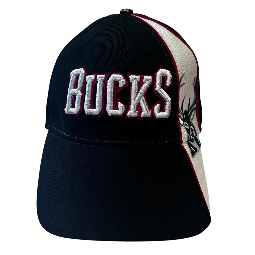 Vintage Milwaukee Bucks Drew Pearson Strapback Hat Black Deer Logo